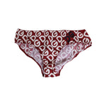 Dolce & Gabbana Bordeaux DG Logo Slip Bottom Brief Underwear in burgundy with all-over logo print and elastic waistband.