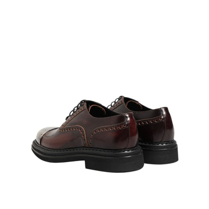 Dolce & Gabbana Brown Leather Lace Up Dress Men Oxford Shoes