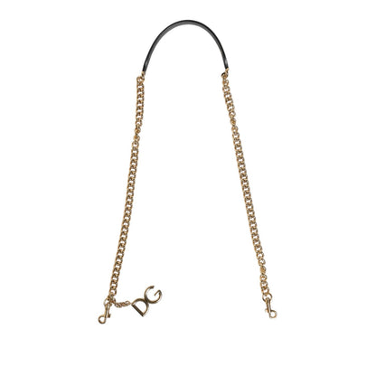 Dolce & Gabbana Brown Leopard Gold Brass Chain Accessory Shoulder Strap