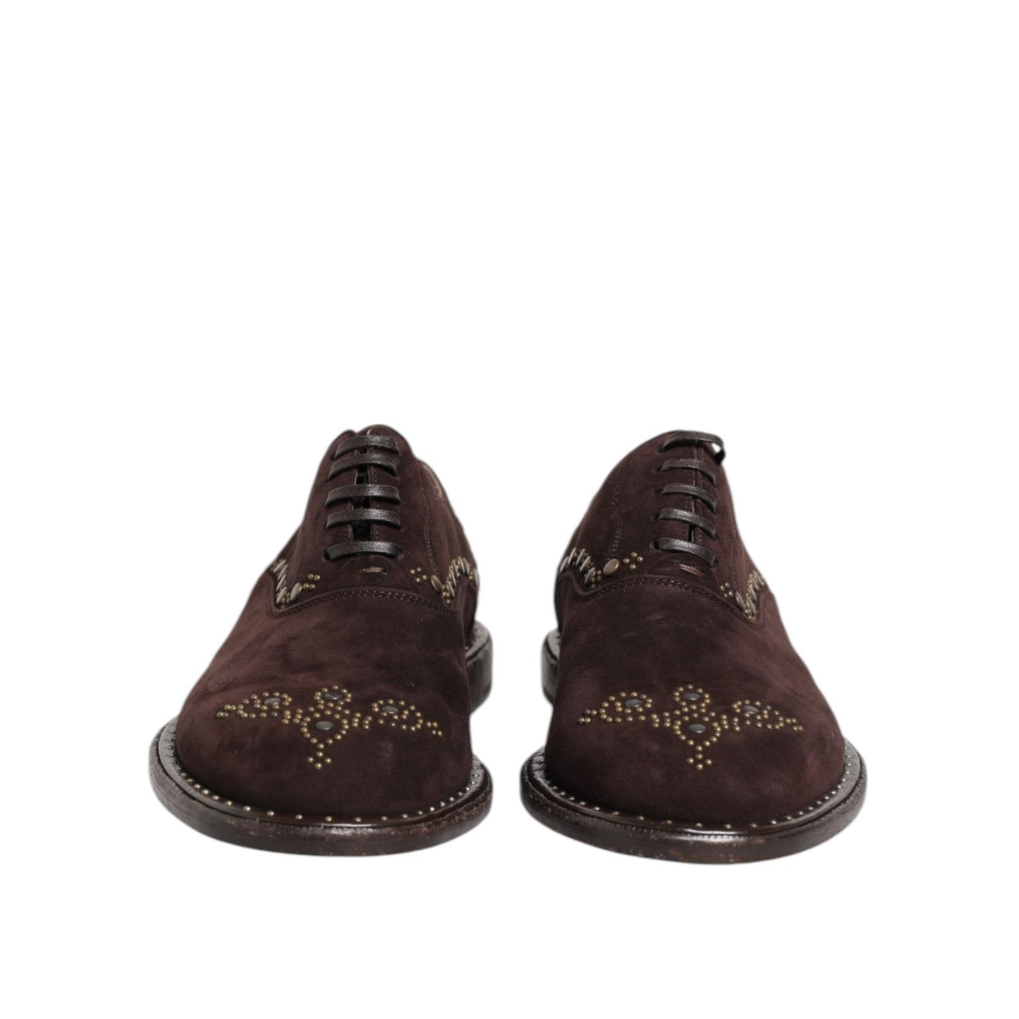 Dolce & Gabbana Brown Velvet Lace Up Oxford Dress Shoes