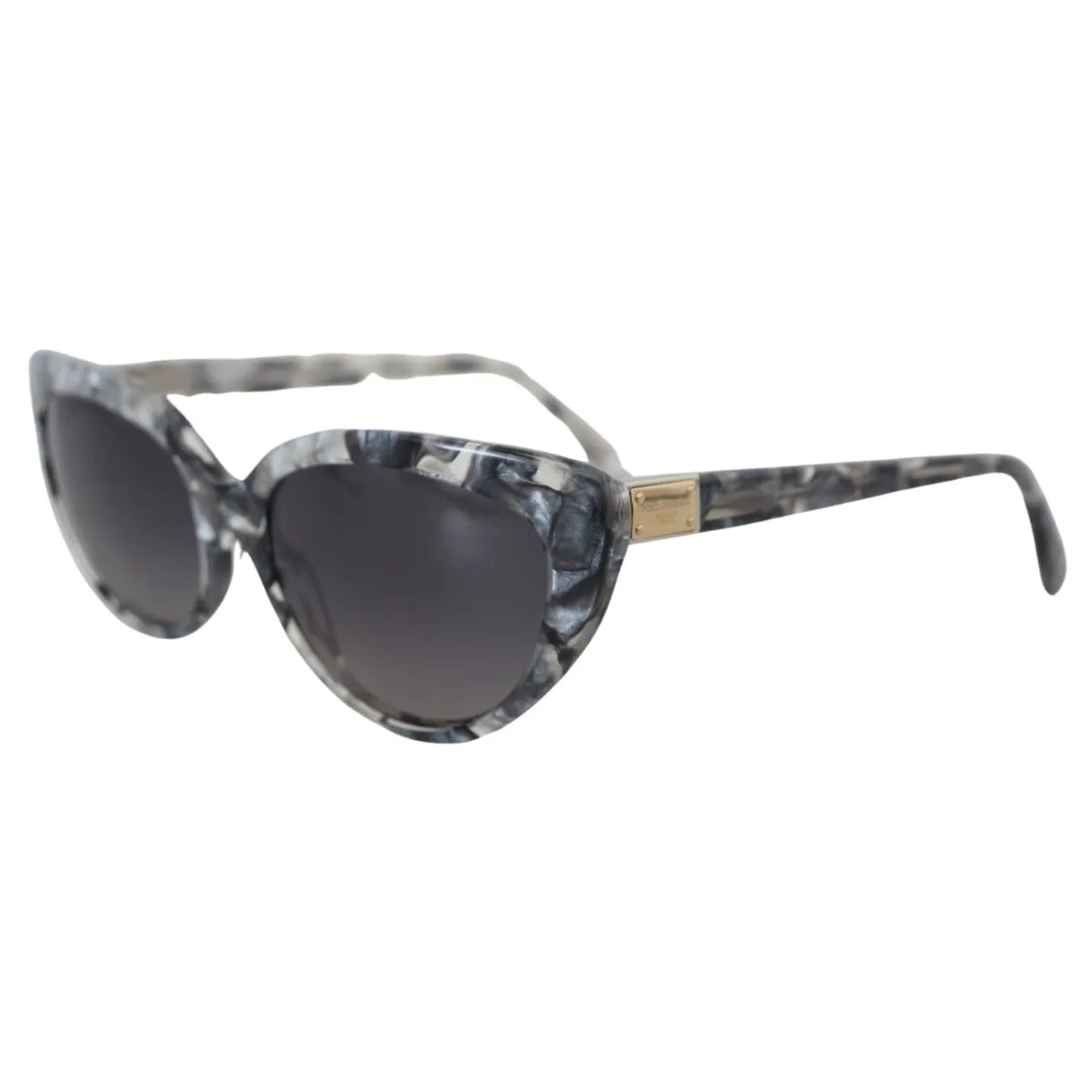 Dolce & Gabbana DG4194 Gray Acetate Logo Plaque Cat Eye Lens Sunglasses