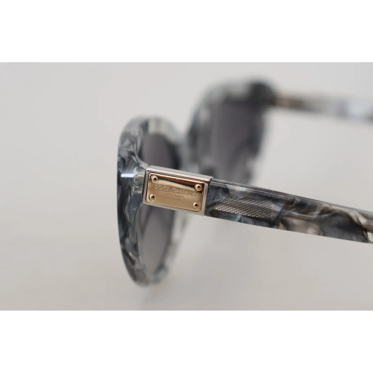 Dolce & Gabbana DG4194 Gray Acetate Logo Plaque Cat Eye Lens Sunglasses