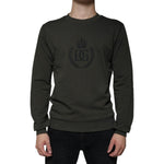 Dolce & Gabbana Army Green DG Crown Crew Neck Pullover Sweater TSH86589-44