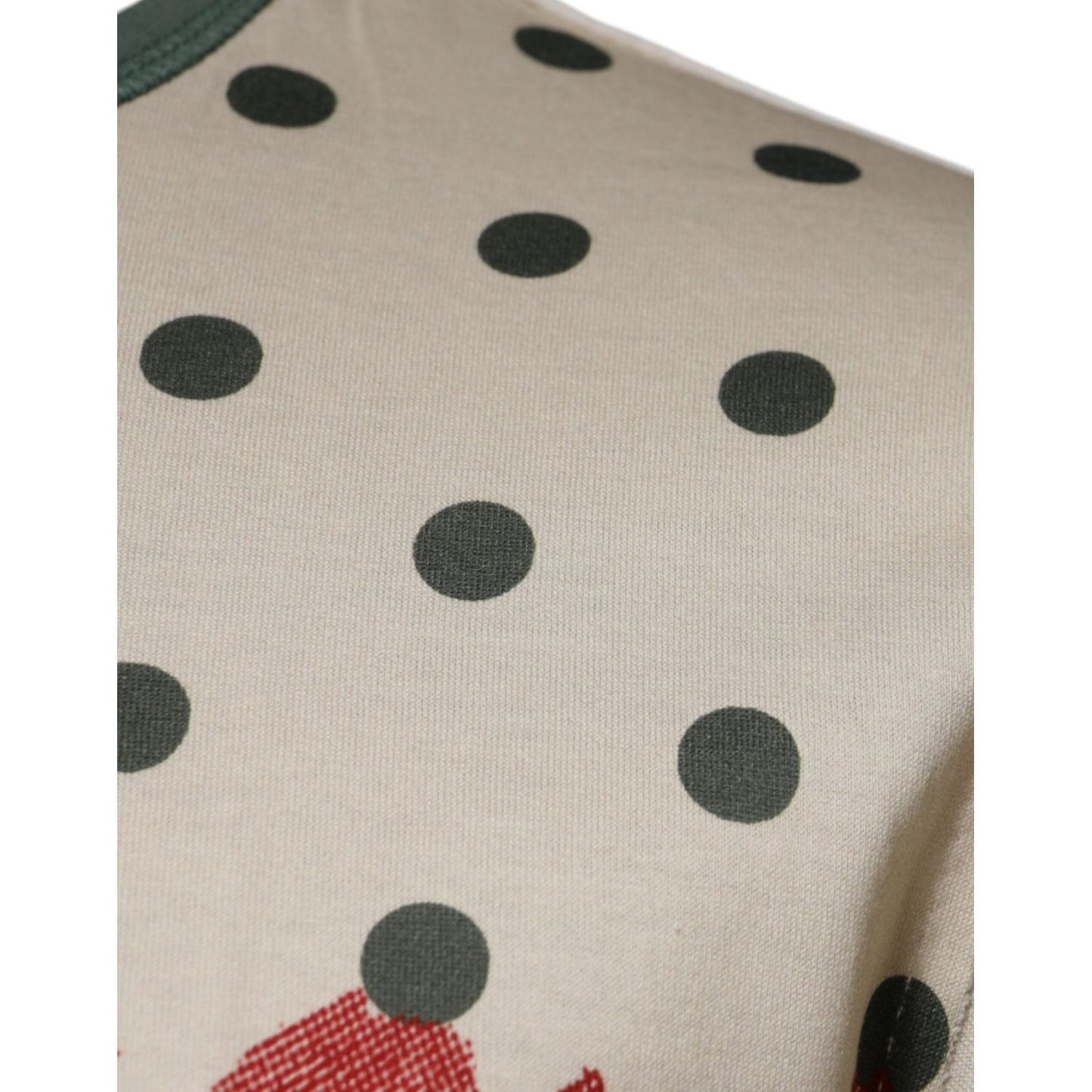 Dolce & Gabbana Beige Graphic Print Polka Dot Cotton T-shirt TSH86890-44