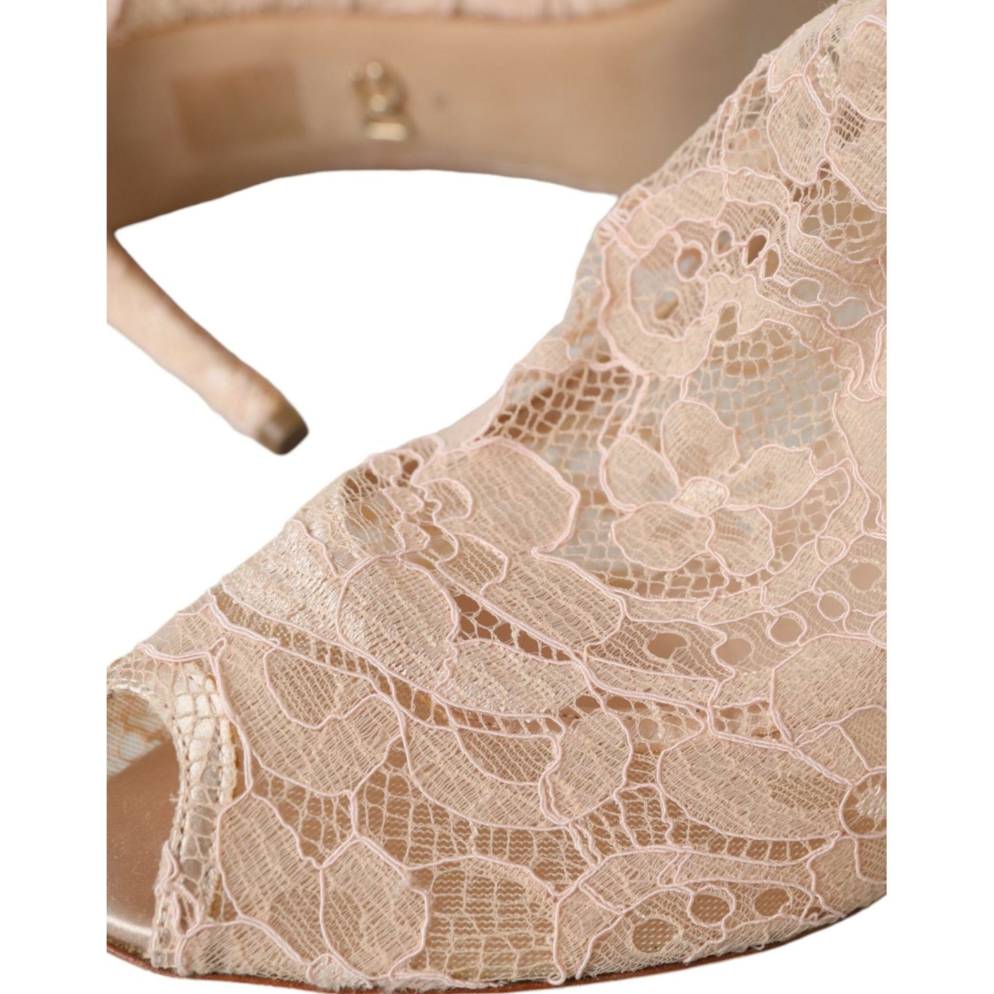 Dolce & Gabbana Beige Stretch Taormina Lace Boots Shoes LA10755-40