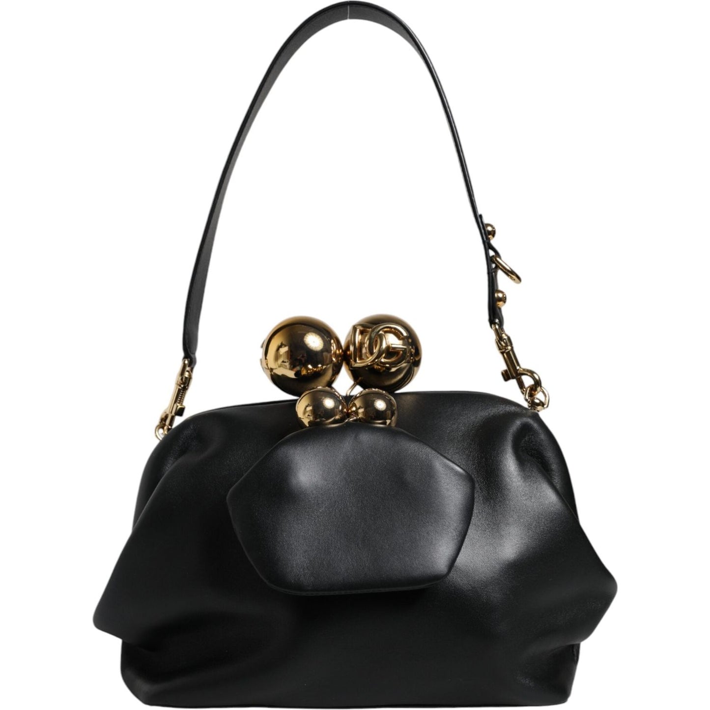 Dolce & Gabbana Black Calfskin Leather Shoulder Clutch Bag BAG4101