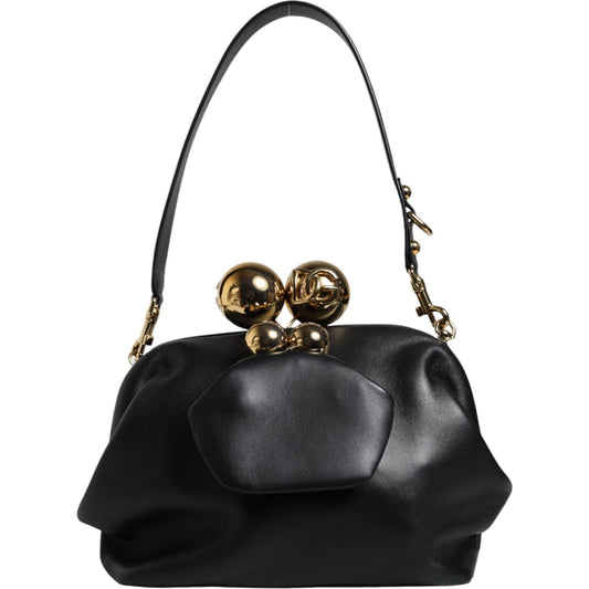 Dolce & Gabbana Black Calfskin Leather Shoulder Clutch Bag BAG4101