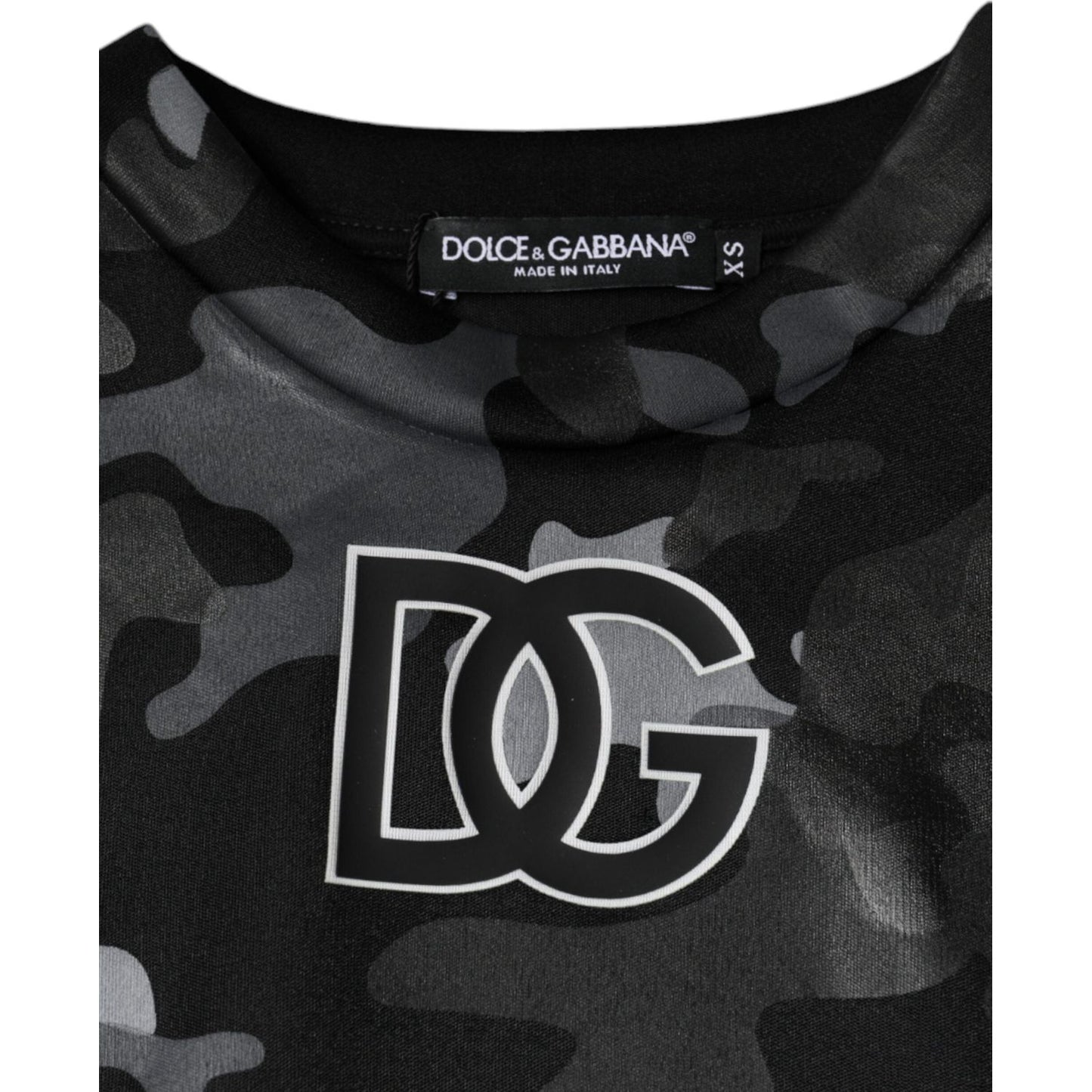 Dolce & Gabbana Black Camouflage Round Neck Sweatshirt Sweater TSH86624-38