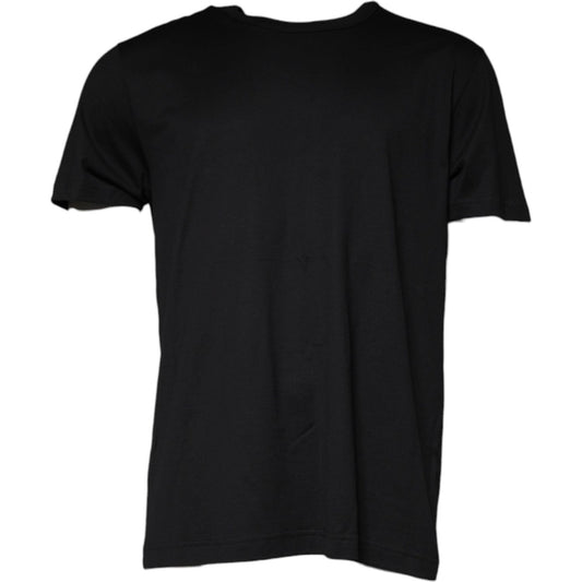 Dolce & Gabbana Dolce & Gabbana Black Cotton Shorts Sleeves Crewneck T-shirt TSH86907-54 1728,67345645728,Black,Dolce & Gabbana,IT54 | XL,Material: 100% Cotton,Men,Preowned / Defect,T-Shirts - Men - Clothing
