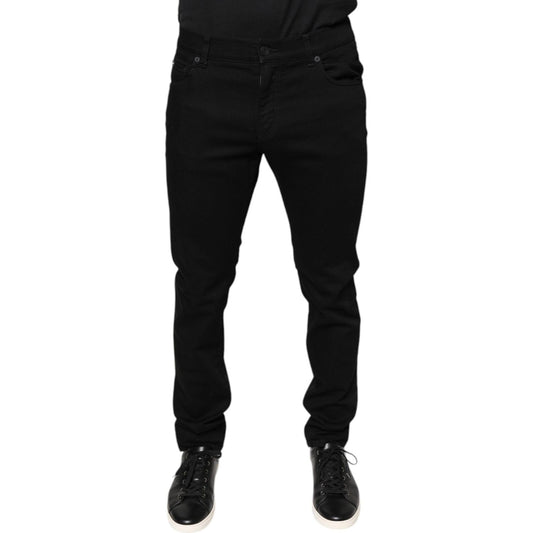 Dolce & Gabbana Dolce & Gabbana Black Cotton Stretch Skinny Men Denim Jeans PAN76504-50 1728,67345645728,Black,Dolce & Gabbana,IT50 | L,Jeans & Pants - Men - Clothing,Material: 98% Cotton 2% Elastane,Men,Preowned / Defect