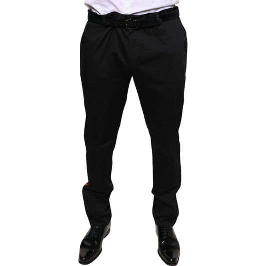 Dolce & Gabbana Dolce & Gabbana Black Cotton Stretch Skinny Men Dress Pants PAN75581-56 1728,67345645728,Black,Dolce & Gabbana,IT56 | XXL,Jeans & Pants - Men - Clothing,Material: 98% Cotton 2% Elastane,Men,Preowned / Defect