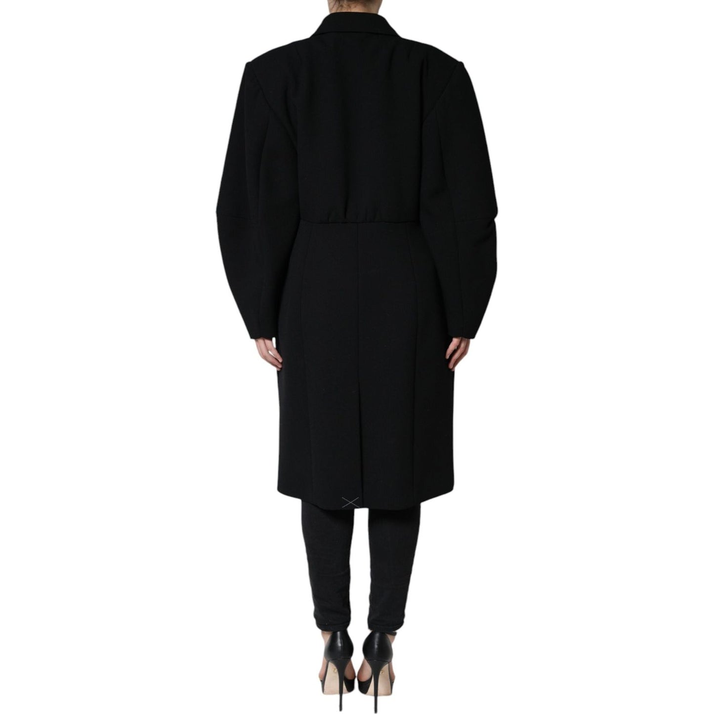 Dolce & Gabbana Black Double Breasted Trench Coat Jacket JKT4087-48