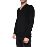 Dolce & Gabbana Black Embellished V-neck Pullover Sweater TSH83744-42