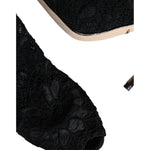 Dolce & Gabbana Black Lace Stretch Heels Mid Calf Boot Shoes LA11698-36