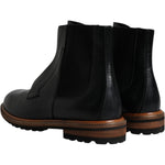 Dolce & Gabbana Black Leather Chelsea Mid Calf Men Boots Shoes MV6312-42.5