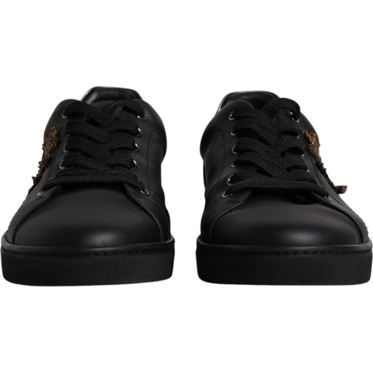 Dolce & Gabbana Dolce & Gabbana Black Leather London Heart Men Sneakers Shoes MV6465-44 1728,67345645728,Black,Dolce & Gabbana,EU44/US11,Material: 100% Leather,Men,Preowned / Defect,Sneakers - Men - Shoes