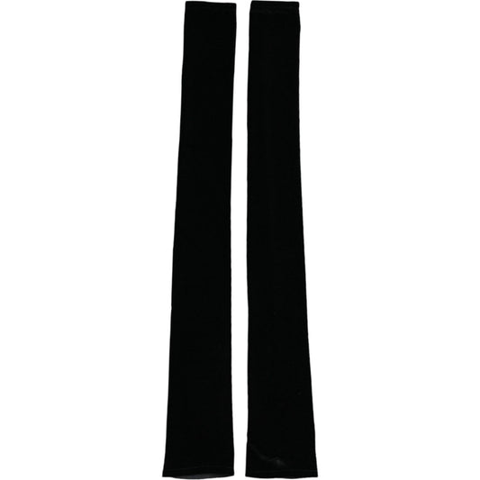 Dolce & Gabbana Black Nylon Finger Less Elbow Long Gloves LB30122-7