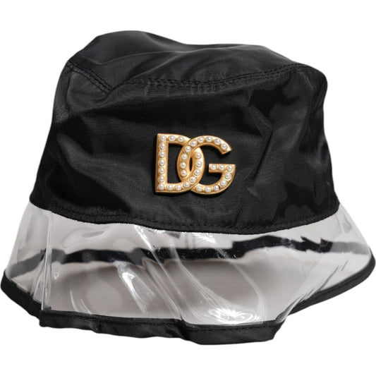 Dolce & Gabbana Dolce & Gabbana Black Nylon PVC DG Logo Bucket Hat HAT9835-57