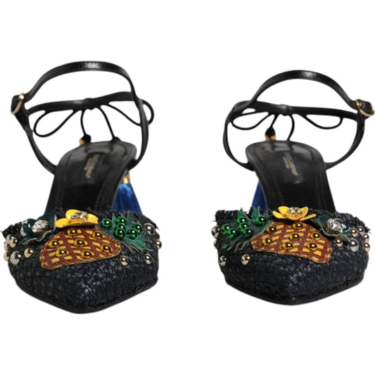 Dolce & Gabbana Dolce & Gabbana Black Pineapple Bellucci Heels Sandals Shoes LA12002-37.5 1728,67345645728,Black,Dolce & Gabbana,EU37.5/US7,Material: 100% Calf Leather,Preowned / Defect,Sandals - Women - Shoes,Shoes,Women,Women - Shoes