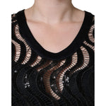 Dolce & Gabbana Black Sequin Sleeveless Tank Blouse Top TSH86677-42
