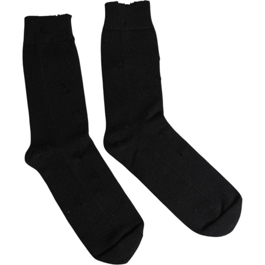 Dolce & Gabbana Dolce & Gabbana Black Solid Stretch Mid Calf Men Socks SCS2238-L 1728,67345645728,Accessories,Black,Dolce & Gabbana,L,Men,Men - Accessories,Preowned / Defect,Socks - Men - Accessories