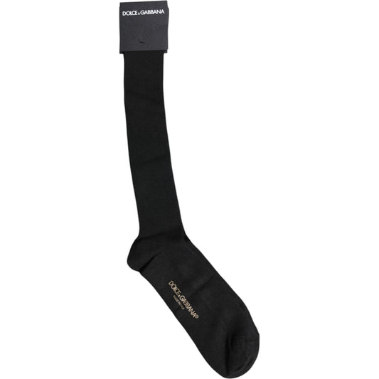 Dolce & Gabbana Dolce & Gabbana Black Viscose Logo Over The Calf Socks SCS2197-L 1728,67345645728,Accessories,Black,Dolce & Gabbana,L,Material: 82% Viscose 18% Nylon,Men,Men - Accessories,Preowned / Defect,Socks - Men - Accessories