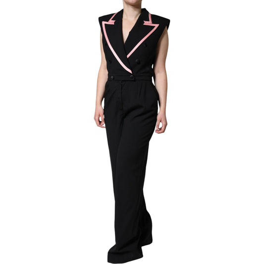 Dolce & Gabbana Black Wool Blend Sleeveless Jumpsuit Dress DR281242-44