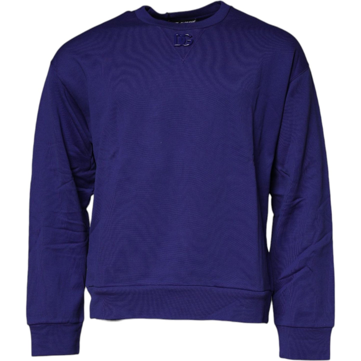 Dolce & Gabbana Blue Cotton Crew Neck Men Pullover Sweater TSH87489-50