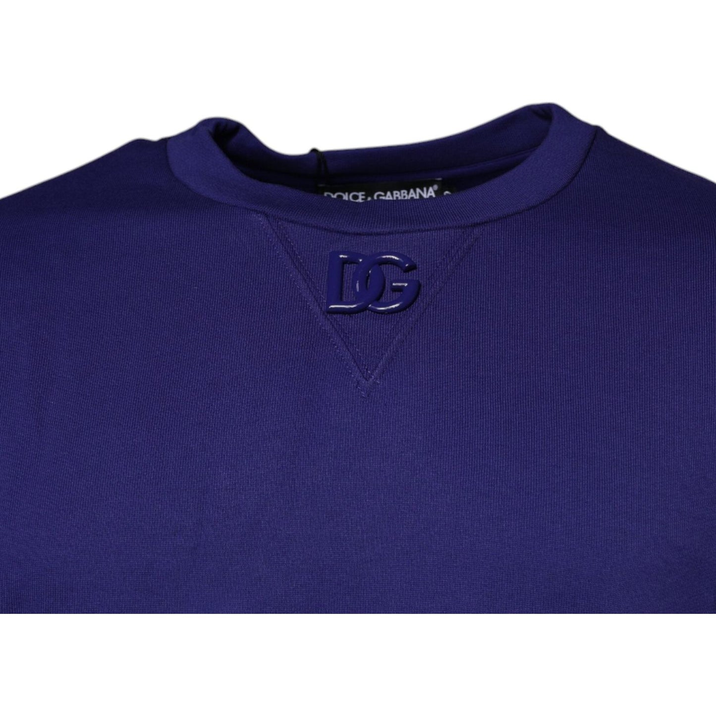 Dolce & Gabbana Blue Cotton Crew Neck Men Pullover Sweater TSH87489-50