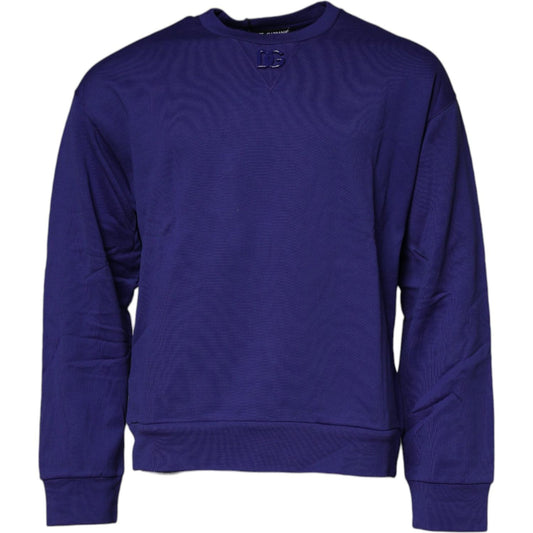 Dolce & Gabbana Blue Cotton Crew Neck Men Pullover Sweater TSH87489-50