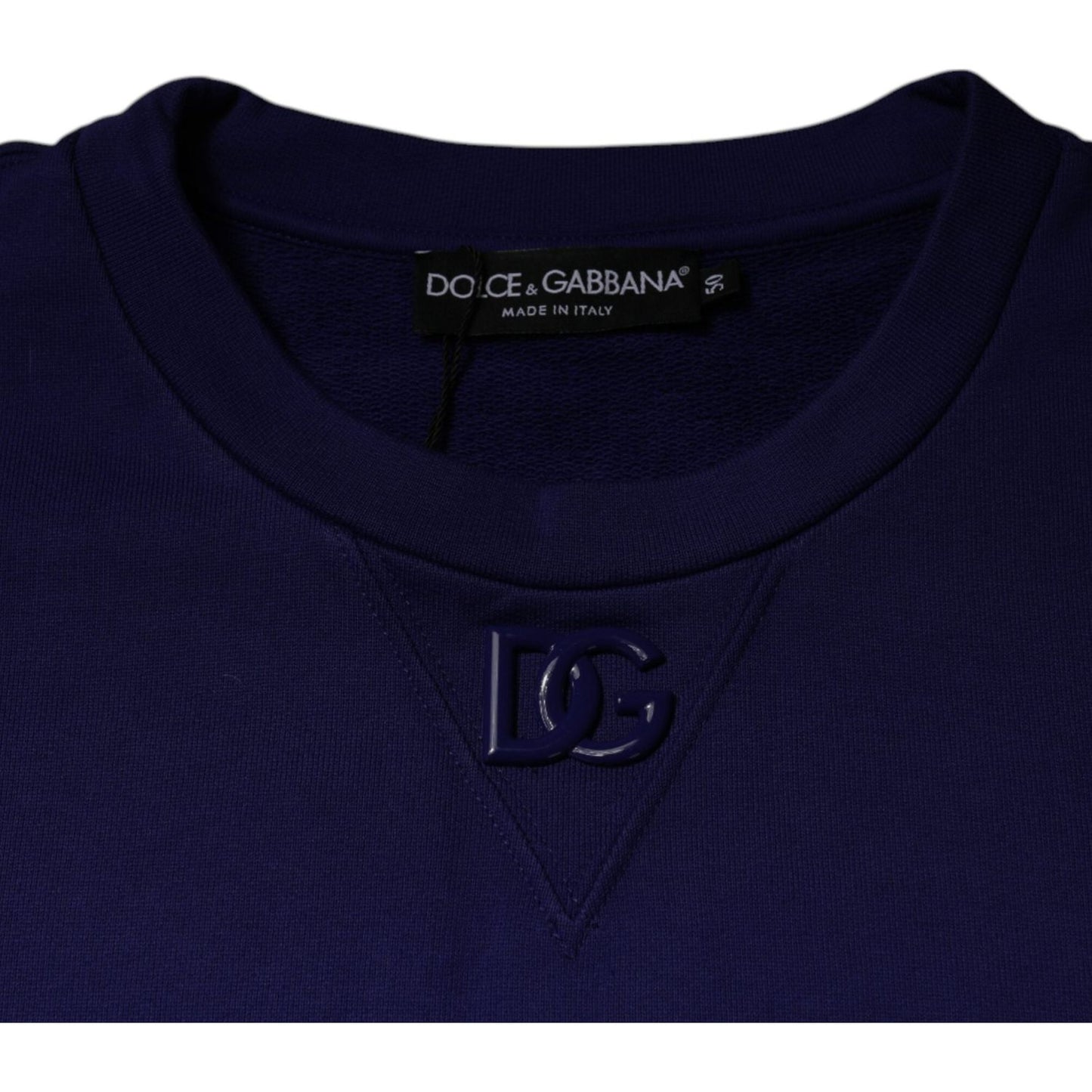 Dolce & Gabbana Blue Cotton Crew Neck Men Pullover Sweater TSH87489-50