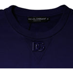 Dolce & Gabbana Blue Cotton Crew Neck Men Pullover Sweater TSH87489-50