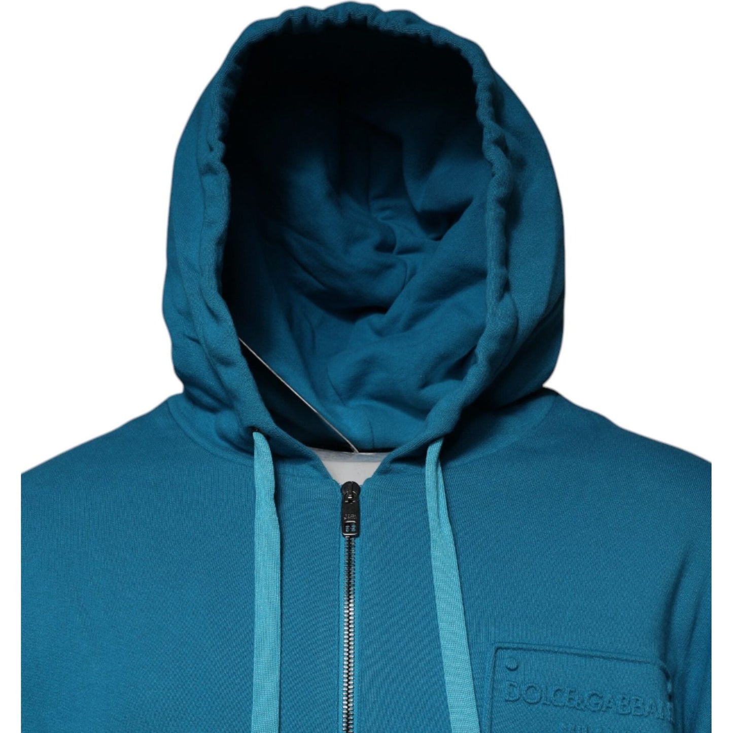 Dolce & Gabbana Blue Logo Cotton Hooded Sweatshirt Sweater TSH87532-54