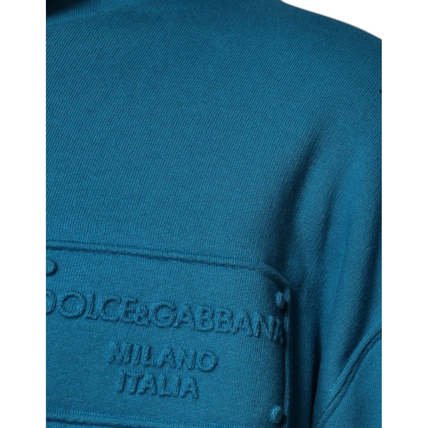 Dolce & Gabbana Blue Logo Cotton Hooded Sweatshirt Sweater TSH87532-54