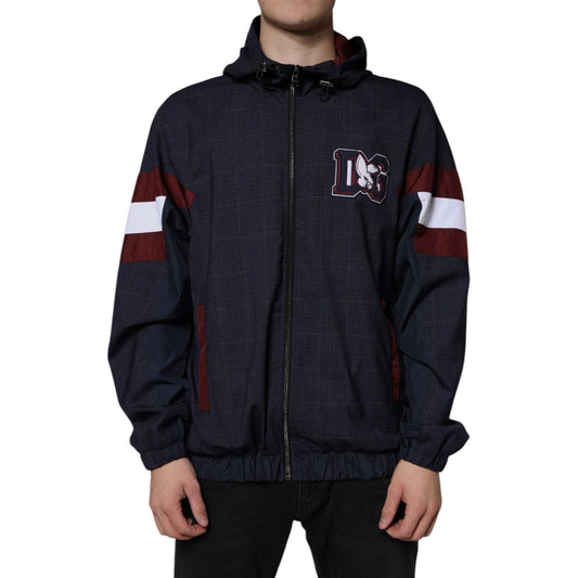 Dolce & Gabbana Blue Logo Full Zip Hooded Men Bomber Jacket JKT41304-50