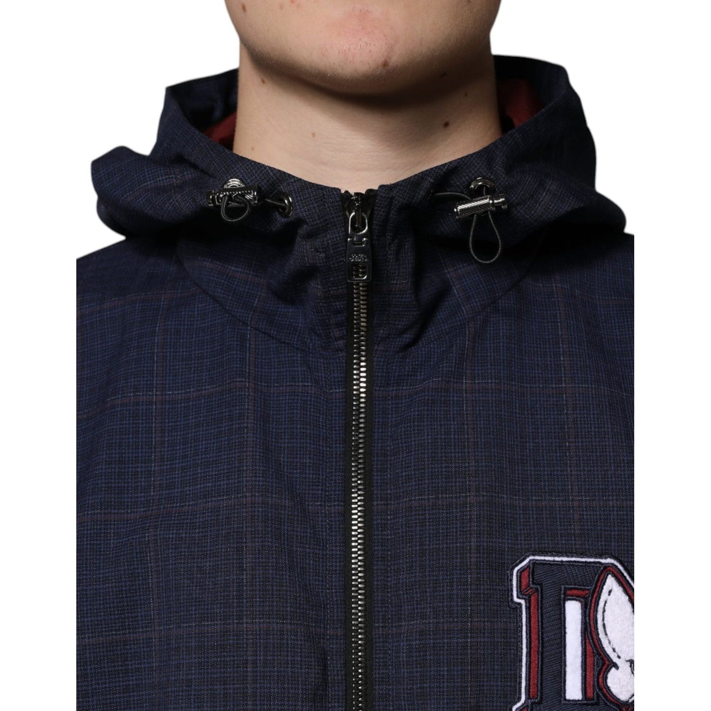 Dolce & Gabbana Blue Logo Full Zip Hooded Men Bomber Jacket JKT41304-50