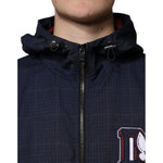 Dolce & Gabbana Blue Logo Full Zip Hooded Men Bomber Jacket JKT41304-50