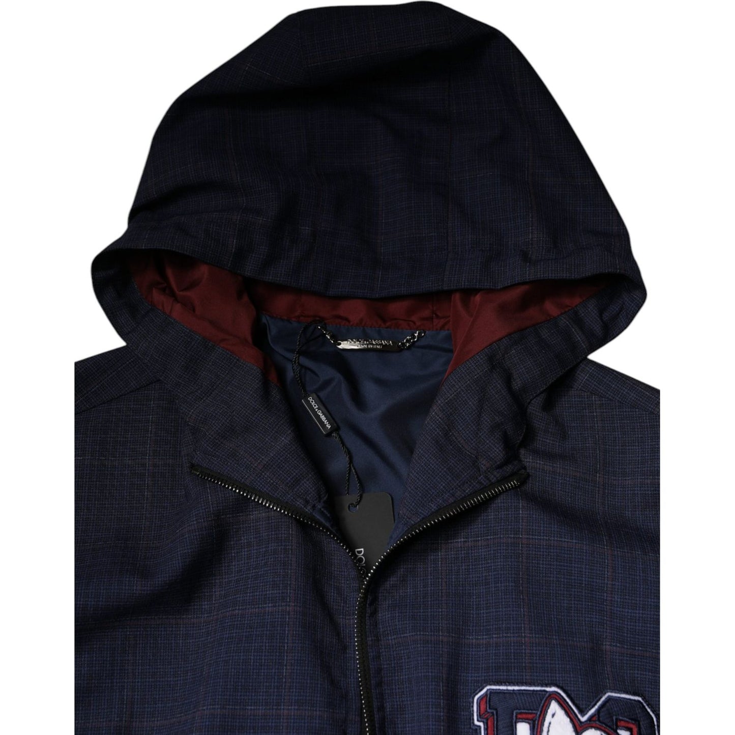 Dolce & Gabbana Blue Logo Full Zip Hooded Men Bomber Jacket JKT41304-50
