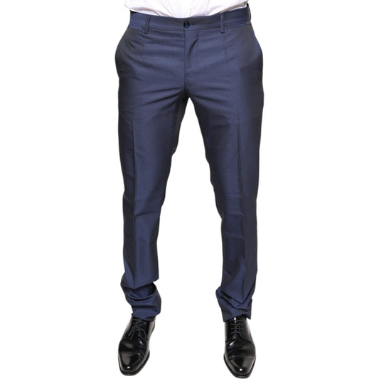 Dolce & Gabbana Dolce & Gabbana Blue Polyester Formal Tuxedo Pants PAN75589-48 1728,67345645728,Blue,Dolce & Gabbana,IT48 | M,Jeans & Pants - Men - Clothing,Material: 56% Polyester 44% Wool,Men,Preowned / Defect