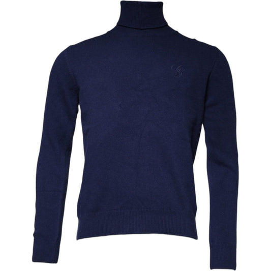 Dolce & Gabbana Blue Wool Knit Turtleneck Pullover Sweater TSH86974-48