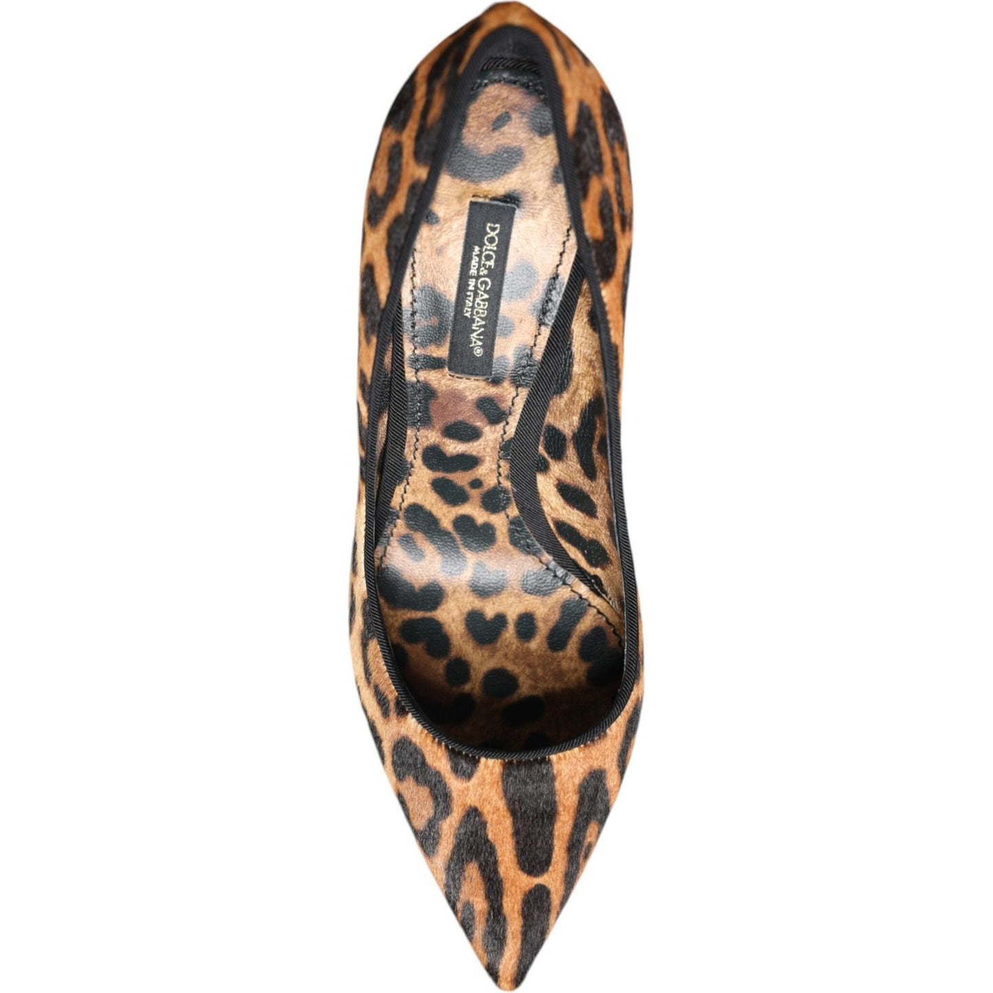 Dolce & Gabbana Brown Leopard Calf Hair Heels Pumps Shoes LA11992-36