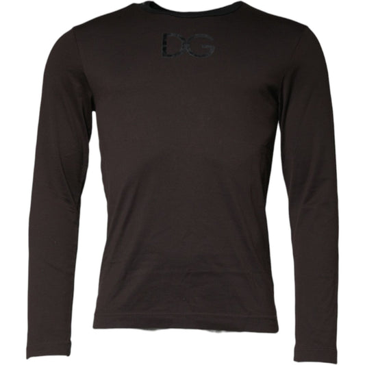Dolce & Gabbana Dolce & Gabbana Brown Logo Cotton Crew Neck Pullover Sweater TSH86924-44 1728,67345645728,Brown,Dolce & Gabbana,IT44 | XS,Material: 100% Cotton,Men,Preowned / Defect,Sweaters - Men - Clothing