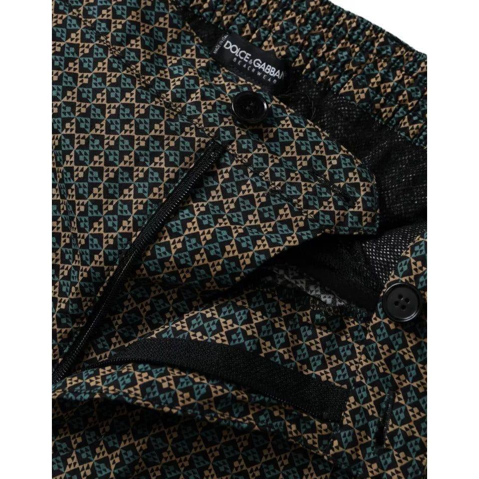 Dolce & Gabbana Brown Patterned Beachwear Swim Shorts Swimwear PAN75507-4