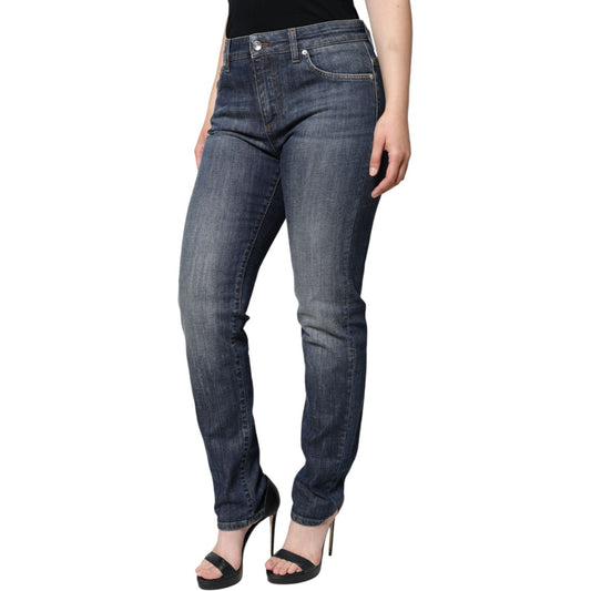 Dolce & Gabbana Dark Blue Cotton Stretch Skinny Denim Jeans PAN74033-40