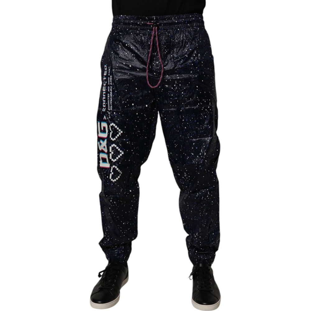Dolce & Gabbana Dark Blue DG Game Print Cotton Jogger Pants PAN75199-48