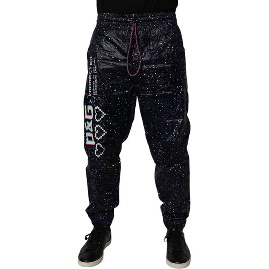 Dolce & Gabbana Dark Blue DG Game Print Cotton Jogger Pants PAN75199-48