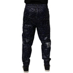 Dolce & Gabbana Dark Blue DG Game Print Cotton Jogger Pants PAN75199-48
