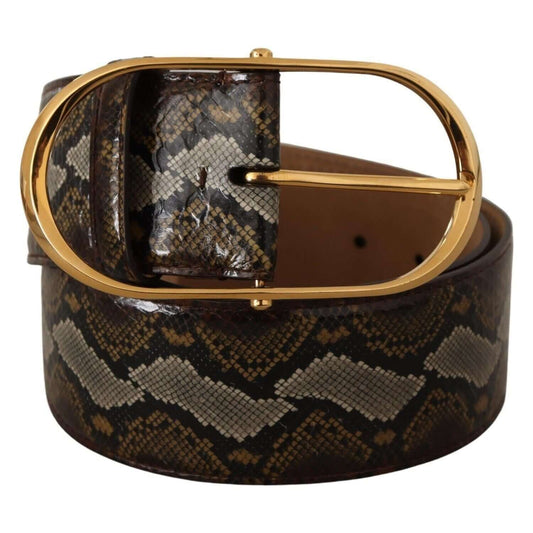 Dolce & Gabbana Dolce & Gabbana Elegant Gold Oval Buckle Leather Belt BEL8360 - 80 1728,67345645728,80 cm / 32 Inches,Belts - Women - Accessories,Brown,Dolce & Gabbana,Material: 100% Leather,New with tags,Women