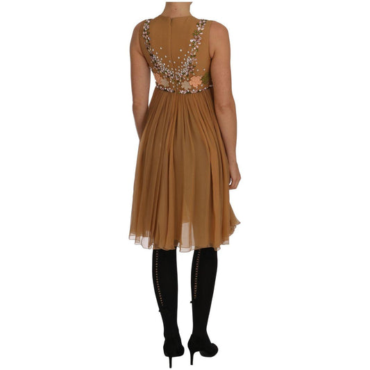 Dolce & Gabbana Dolce & Gabbana Exquisite Gold Silk A-line Dress DR1466-1 1728,67345645728,Dolce & Gabbana,Dresses - Women - Clothing,Gold,IT40|S,Material: 100% SILK,New with tags,Women