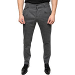 Dolce & Gabbana Gray Check Tartan Wool Skinny Pants PAN74866-44